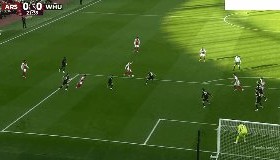 【英超】刘易斯-斯凯利染红 阿森纳0比1西汉姆联